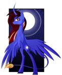  alphaaquilae blue_feathers cutie_mark equine fan_character feathered_wings feathers female feral hair hooves horn looking_at_viewer mammal my_little_pony red_eyes red_hair solo standing winged_unicorn wings 