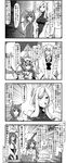  6+girls adapted_costume animal_ears ascot blood blood_from_mouth blush book bow bracelet braid breasts broken_window cat_ears cat_tail chair chen choker comic destruction emphasis_lines enami_hakase greyscale hat head_wings highres izayoi_sakuya jewelry koakuma large_breasts long_hair maid_headdress middle_finger monochrome multiple_girls multiple_tails necktie open_mouth patchouli_knowledge rebar remilia_scarlet short_hair single_earring sweatdrop table tail tears thumbs_up torn_clothes touhou translated twin_braids window wings yakumo_yukari 