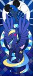  alphaaquilae blue_hair cutie_mark equine fan_character feathered_wings feathers female feral hair horn mammal my_little_pony pegasus pink_eyes stained_glass unicorn wings 