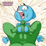  2016 anthro blue_fur breasts cartoon_network cat erection feline female fourball fur hi_res lagomorph male male/female mammal nicole_watterson nipples open_mouth penis the_amazing_world_of_gumball 