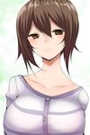  blush brown_eyes brown_hair girls_und_panzer han_(jackpot) lips nishizumi_maho smile solo white_background 