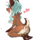  aqua_hair artist_request brown_eyes cum dog furry open_mouth pussy tongue uncensored 