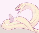  ambiguous_gender bestiality coiljob cum cum_on_stomach disembodied_penis feral glans human human_on_feral humanoid_penis interspecies male male/ambiguous mammal penis reptile saliva scalie sildre simple_background snake white_background yellow_sclera 