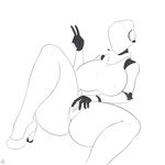  big_breasts breasts clothing female footwear haydee high_heels machine monochrome pussy robot thick_thighs unknown_artist 