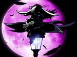  dark feathers highres lamppost moon rozen_maiden solo suigintou 