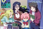  :d androgynous anita_king annoyed black_hair blonde_hair blue_eyes blue_hair book bow breasts child desk everyone flat_chest frog glasses green_eyes hand_on_another's_head ishihama_masashi large_breasts leaning_forward long_hair maggie_mui michelle_cheung multiple_girls nishihama_middle_school_uniform official_art open_clothes open_mouth open_shirt paper pink_hair plant pleated_skirt poster_(object) r.o.d_the_tv read_or_die red_eyes ribbon scan school_uniform serafuku shirt short_hair skirt smile standing stuffed_animal stuffed_frog stuffed_toy sweater tomboy trench_coat turtleneck very_long_hair wavy_hair yellow_eyes yomiko_readman 
