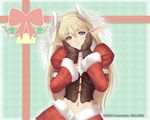  blonde_hair blue_eyes christmas corset elf elwing navel pointy_ears santa_costume shining_tears shining_wind taka_tony 