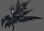  angel bad_id bad_pixiv_id black_eyes ganesagi halo highres long_hair looking_back multiple_wings original seraph solo wings 