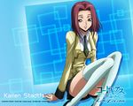  ashford_academy_uniform blue_eyes code_geass code_geass:_lost_colors kallen_stadtfeld kimura_takahiro miniskirt official_art red_hair school_uniform short_hair skirt solo thighhighs wallpaper zettai_ryouiki 