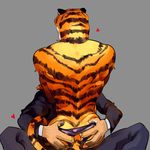  &lt;3 2016 anthro black_fur brown_fur butt claws clothed clothing disney duo faceless_male feline fur grope hand_on_butt leodore_lionheart lion male male/male mammal muscular muscular_male orange_fur partially_clothed simple_background sitting stripes stripper_tiger_(zootopia) tiger white_fur zootopia zootopia_shorts 虫下 