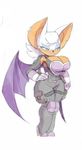  anthro armpits bat big_breasts bigdad blue_eyes breasts cleavage clothed clothing female hair mammal rouge_the_bat smile solo sonic_(series) white_hair wings 