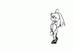  animated animated_gif greyscale hat japanese_clothes kariginu monochrome mononobe_no_futo nicetack plate ponytail solo summoning sword tate_eboshi touhou weapon 