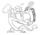  2016 discord_(mlp) duo equine female friendship_is_magic horse male mammal mickeymonster monochrome my_little_pony pinkie_pie_(mlp) pony sketch 