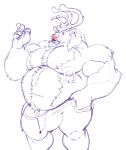  anthro belly big_belly big_bulge bulge cervine clothed clothing humanoid_penis hyper hyper_belly male mammal moose musclegut muscular muscular_male nipple_piercing nipples penis piercing siriusdog sketch solo standing topless underwear vein 