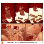  animal_genitalia animal_penis anthro comic crying dialogue digestion equine equine_penis feline implied_digestion james_howard mammal patreon penis red_eyes size_difference tagme tears text vore 