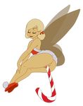  alternate_costume alternate_hairstyle anus blonde_hair butt candy candy_cane christmas clothing disney dress fairy food hair holidays inusen peter_pan tinkerbell vaginal wings 