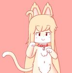  bell bell_collar black_eyes blonde_hair blush cat cat_collar chabooey collar feline female fur hair looking_at_viewer mammal simple_background smile solo 