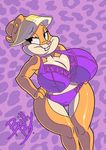  2016 anthro big_breasts billybaphomet bra breasts cleavage clothed clothing female huge_breasts lagomorph mammal mature_female panties patricia_bunny rabbit solo underwear 