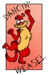  dancing ear_piercing fur i._m._weasel i_am_weasel mammal mustelid piercing red_fur weasel weasel_punk yellow_fur 