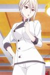  looking_at_viewer nakiri_alice red_eyes shokugeki_no_souma short_hair solo white_hair 