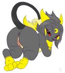  2016 anus black_fur butt fan_character female fur kuroodod_(fursona) melvismd nintendo pok&eacute;mon presenting presenting_hindquarters raichu red_eyes smile solo video_games yellow_fur 