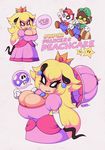  big_breasts breasts canine cleavage clothed clothing cosplay crown cute dennis_the_dog dog dress eyewear female glasses huge_breasts luigi mammal mario mario_bros mouse mushroom nintendo princess princess_peach rodent royalty skirt slit_pupils smutbunny text tiffy_cheesecake umbrella video_games zachary_plebton 