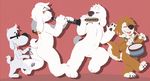  band beagles bow_tie brian_griffin canine clarinet dog drum eyewear family_guy glasses harmonica instrument jasper_(family_guy) mammal marching mr._peabody musical_instrument piercing seth-iova 