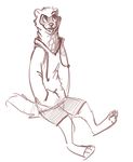  anthro clothed clothing dumi ferret fur male mammal mustelid open_mouth sammy73 smile solo tongue 