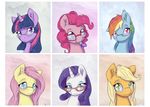  alasou applejack_(mlp) blonde_hair blue_eyes blue_fur earth_pony equine eyelashes eyewear female feral fluttershy_(mlp) friendship_is_magic fur glasses green_eyes hair hi_res horn horse inner_ear_fluff long_hair looking_at_viewer mammal multicolored_hair my_little_pony orange_fur pink_eyes pink_fur pink_hair pinkie_pie_(mlp) pony portrait purple_eyes purple_fur purple_hair rainbow_dash_(mlp) rainbow_hair rarity_(mlp) teal_eyes twilight_sparkle_(mlp) unicorn white_fur yellow_fur 