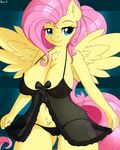  2016 absurd_res anthro anthrofied areola breasts camel_toe chest_tuft clothed clothing cutie_mark equine eyelashes feathered_wings feathers female fluttershy_(mlp) friendship_is_magic fur hair hi_res long_hair looking_at_viewer mammal my_little_pony navel nipples pegasus pink_hair smile solo spread_wings translucent transparent_clothing tuft underwear wings yellow_fur ziemniax 