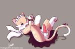  &lt;3 2016 balls blush bound bow cat clothing cute feline lying maid_uniform male mammal moans penis rope scarf senz shadow string uniform 