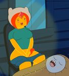  2013 adventure_time big_breasts blush breasts cartoon_network female finn flame_princess fume male masturbation not_furry pussy quasi99 sex sleeping sleeping_bag 