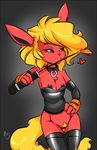  &lt;3 2016 anthro armpits black_nipples black_pussy black_sclera blonde_hair breasts cinnamon_swirl clothed clothing collar dominatrix duckdraw eeveelution elbow_gloves female fingerless_gloves flareon gloves hair legwear looking_at_viewer nintendo nipples pok&eacute;mon pok&eacute;morph pubes pussy riding_crop simple_background solo stockings thigh_highs video_games whip 