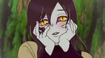  blush fiore777 hands_on_own_cheeks hands_on_own_face long_hair looking_at_viewer male_focus naruto naruto_(series) open_mouth orochimaru parody solo yandere yandere_trance 