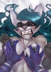  amelia_cooper anthro areola big_breasts breast_grab breasts clenched_teeth dragon duo fangs female first_person_view hair half-closed_eyes hand_on_breast looking_at_viewer male male/female mammal neylatl nipples one_eye_closed raccoon sweat teeth 
