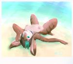  2016 anthro areola beach breasts cainethelongshot choker collar esmeralda ezzie female fur green_eyes hair lagomorph looking_at_viewer lying mammal markings multicolored_hair nipples nude open_mouth outside polaroid public rabbit sand seaside short_hair smile solo spread_legs spreading stripes tongue water 