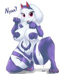  2016 bodypaint bottom_lip caprine cosplay darkstalkers female goat looking_at_viewer mammal mature_female neronova paint pose pussy spread_legs spreading text toriel undertale video_games 