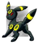  ambiguous_gender eeveelution eternity_zinogre feral looking_at_viewer looking_back nintendo pok&eacute;mon red_eyes simple_background solo umbreon video_games 