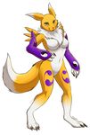  alpha_channel anthro breasts digimon eternity_zinogre featureless_breasts featureless_crotch female fur hi_res looking_at_viewer nude renamon simple_background smile solo standing transparent_background 