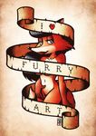  50s 60s 70s anthro canine cute female fox foxpop looking_at_viewer mammal pinup pose psychobilly rockabilly simple_background smile solo tattoo 