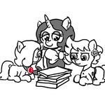  bow clothing cub ear_piercing earth_pony emerald_jewel(colt_quest) equine fan_character female ficficponyfic horn horse jewelry joyride(colt_quest) male mammal my_little_pony necklace piercing pony ruby_rouge(colt_quest) simple_background unicorn white_background young 