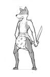  ... ageplay anthro black_and_white black_fur bone canine diaper dog doggo fur ire-k male mammal melee_weapon monochrome paws smoke solo standing sword undertale video_games weapon 