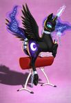  2016 absurd_res anal anal_penetration anatomically_correct anatomically_correct_pussy animal_genitalia animal_pussy anus butt caelacanthe chain collar dock double_penetration equine equine_pussy feathered_wings feathers female feral friendship_is_magic glowing half-closed_eyes hi_res hooves horn looking_at_viewer magic mammal my_little_pony nightmare_moon_(mlp) penetration pussy shackles solo spiked_collar spikes underhoof vaginal vaginal_penetration winged_unicorn wings 