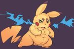  animal_genitalia balls electricity fighting_stance lando looking_at_viewer mammal moobs nintendo nude open_mouth overweight pikachu pok&eacute;mon rodent sheath video_games 