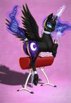  2016 absurd_res anatomically_correctpussy animal_genitalia animal_pussy anus butt caelacanthe chain collar dock equine equine_pussy feathered_wings feathers female feral friendship_is_magic glowing half-closed_eyes hi_res hooves horn looking_at_viewer magic mammal my_little_pony nightmare_moon_(mlp) pussy shackles solo spiked_collar spikes underhoof winged_unicorn wings 