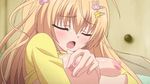  1girl animated animated_gif baka_na_imouto_o_rikou_ni_suru_no_wa_ore_no_xx_dake_na_ken_ni_tsuite blonde_hair blush breast_grab breasts hair_ornament large_breasts masturbation mitsui_hana moaning nipple_tweak nipples purple_eyes self_fondle solo 