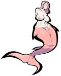  2016 areola big_breasts breasts clitoris digital_media_(artwork) female fish_tail hair hi_res marine merfolk monster_girl navel nipples nude pink_eyes pink_hair pussy simple_background smaller_version_at_source smile smug solo tomol6 white_background 