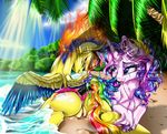 2016 absurd_res big_butt butt duo equine fan_character female feral halfdeathshadow hi_res horn mammal my_little_pony pegasus pussy unicorn wings 