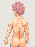  1boy ass fairy_tail looking_away male_focus muscle natsu_dragneel nude pink_hair solo torakichi_(ebitendon) 