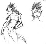  body_pattern claws doaliera_raih dragonine drogini fingernails hair harpseal horn invalid_tag long_hair mohawk pointy_ears scales slit_pupils spikes 